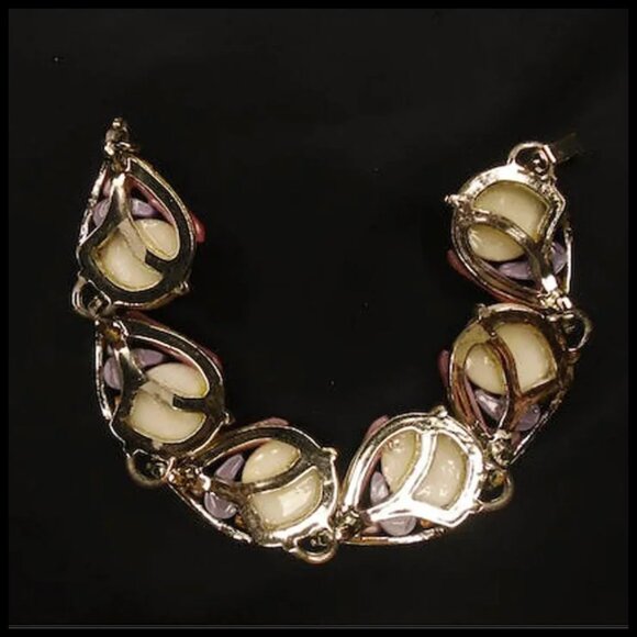 Retro Link Bracelet One of a Kind Abstract Art Collage Recycled Vintage - Picture 6 of 10